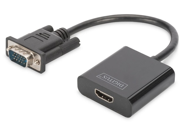 Digitus VGA (M) to HDMI Type A (F) 0.15m Adapter Cable