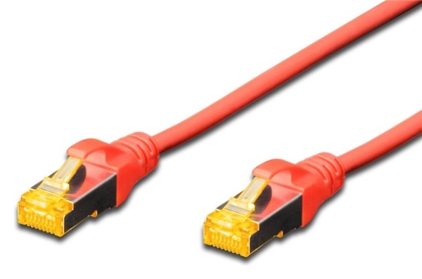 Digitus S-FTP CAT6A Red Patch Lead 0.5m