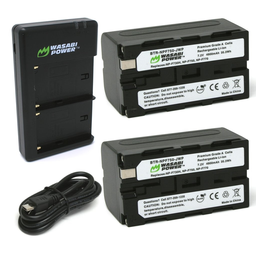 Wasabi Power Battery (2-pack) and Dual Charger for NP-F730, NP-F750, NP-F760, NP-F770 (L SERIES)
