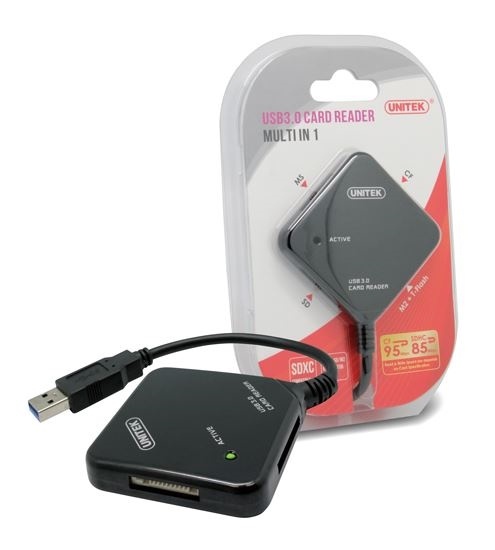 UNITEK USB 3.0 Multi-In-One Card Reader with 4x Memory Card Slots