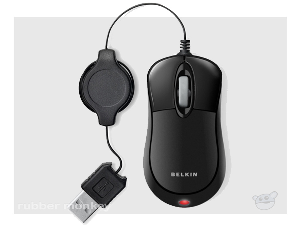Belkin Retractable Travel Mouse - Black