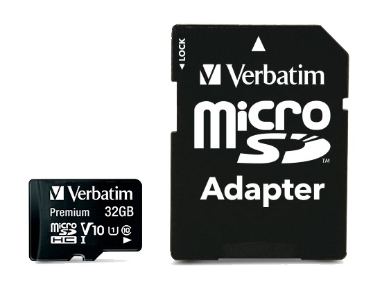 Verbatim Premium microSDHC Class 10 UHS-I Card 32GB with Adapter