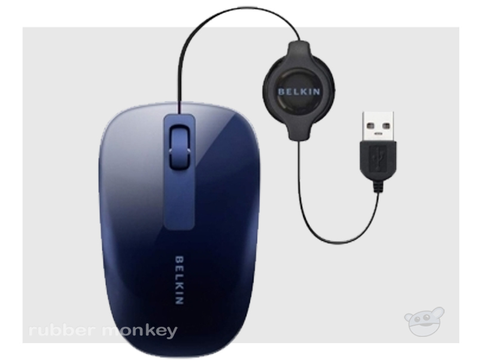 Belkin Retractable Comfort Mouse - Midnight Blue