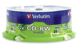 Verbatim CD-RW 700MB 4-12x 25 Pack on Spindle