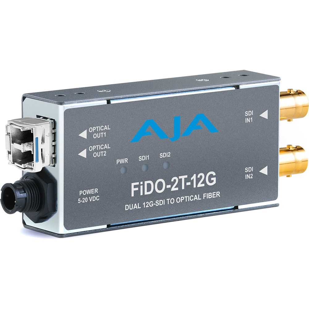AJA 2-Channel 12G-SDI to Single-Mode LC Fiber Transmitter