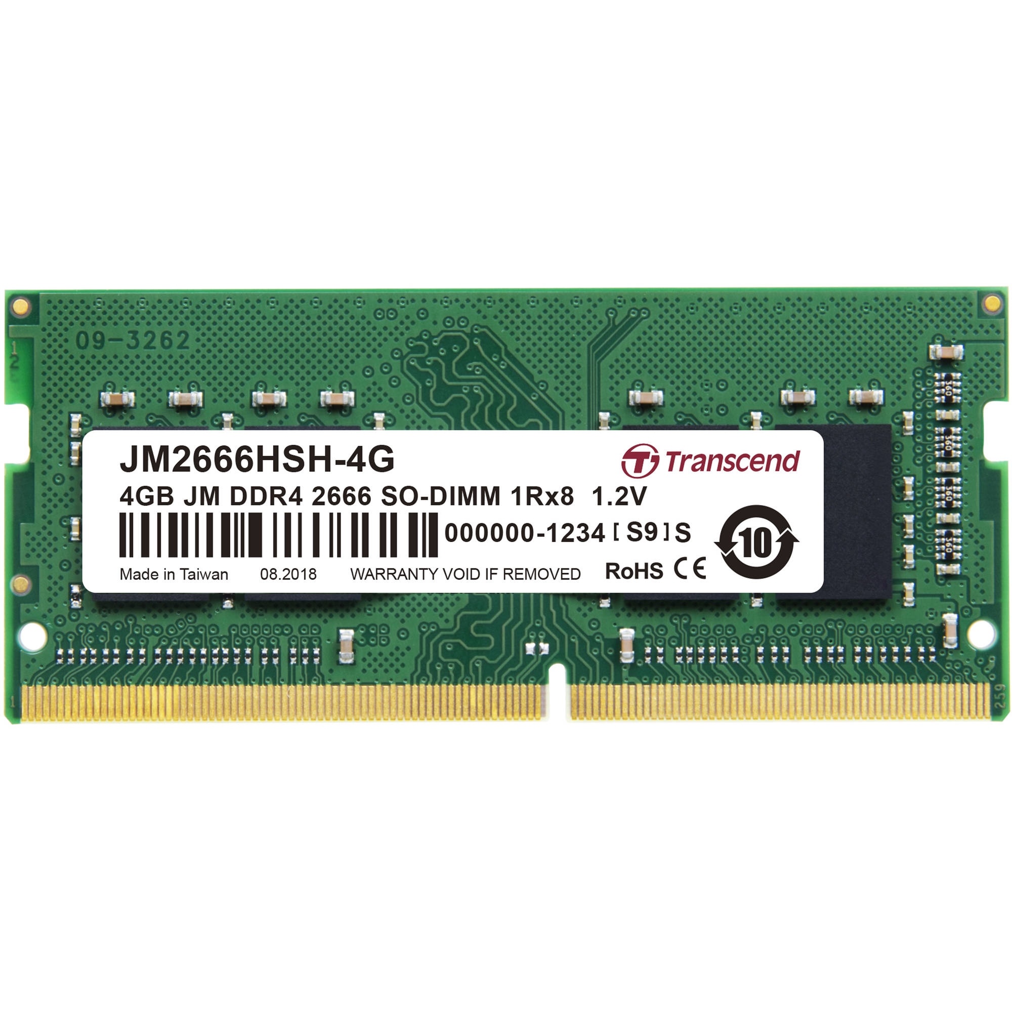 Transcend 4GB JetRam DDR4 2666 MHz CL19 SO-DIMM Memory Module (512Mx8 Chip)