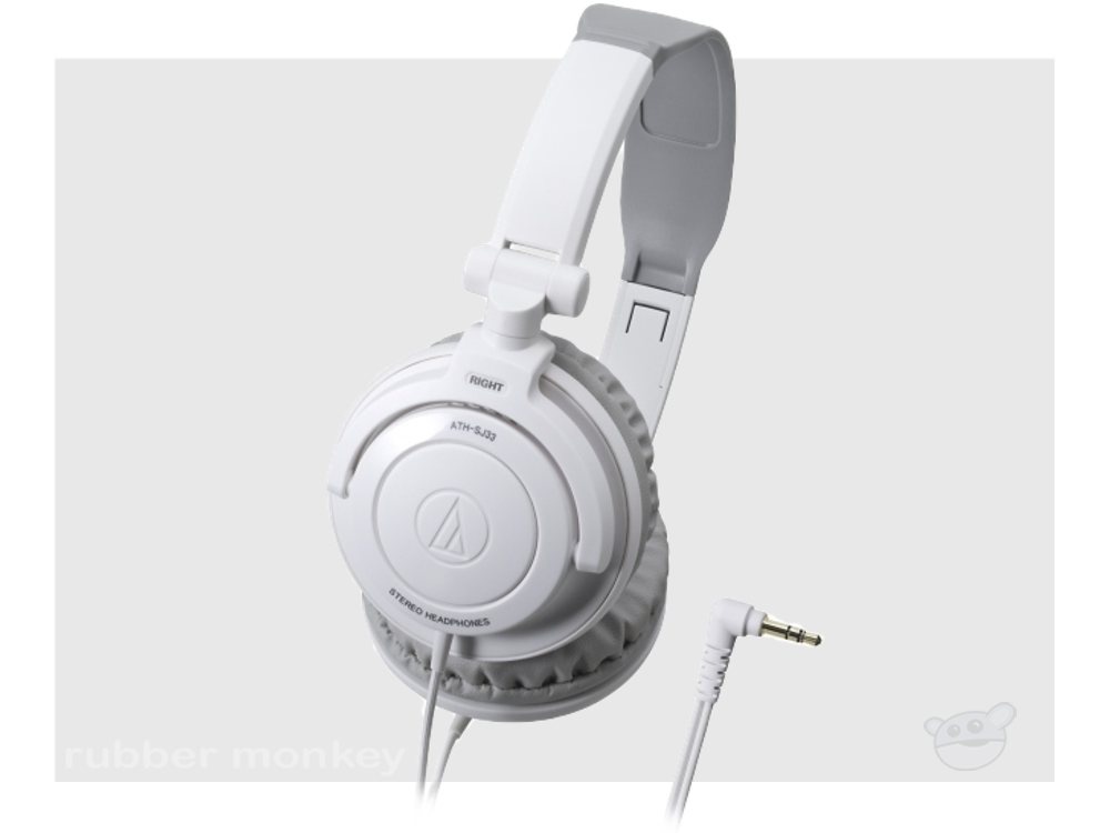Audio Technica ATH-SJ33 Dynamic Headphones - White