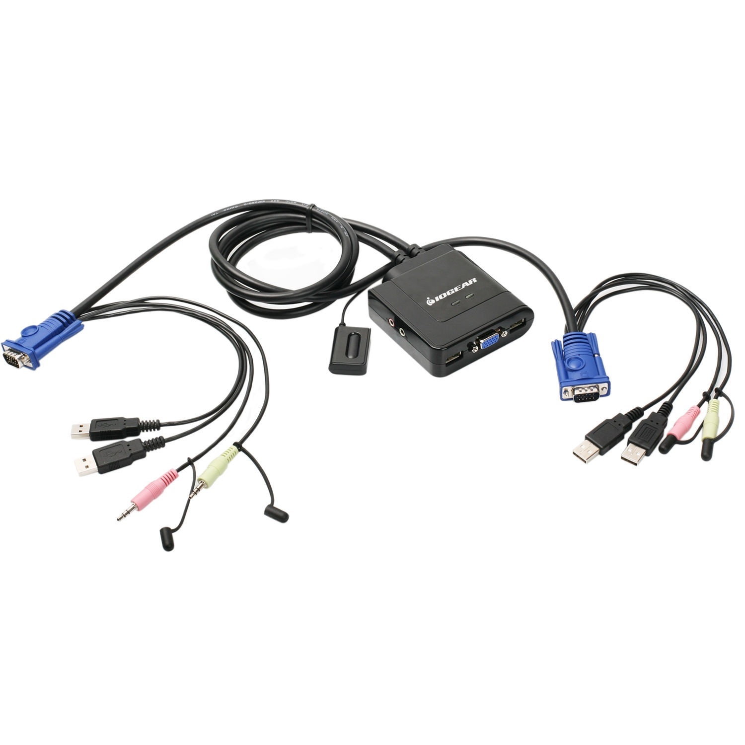 IOGEAR 2-Port USB Cable KVM Switch with Audio and Mic
