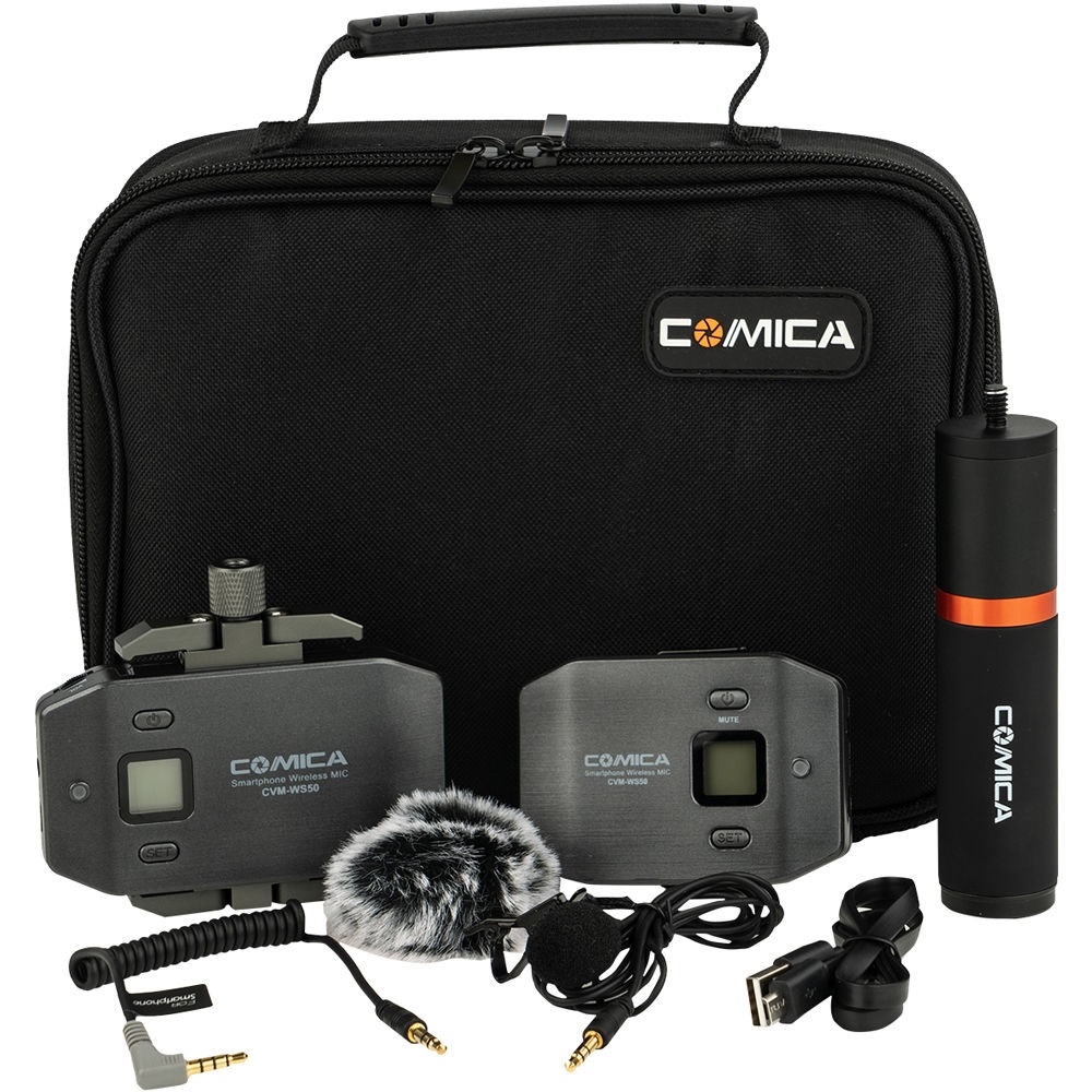 Comica Audio CVM-WS50B Wireless Lavalier Microphone System for Smartphones
