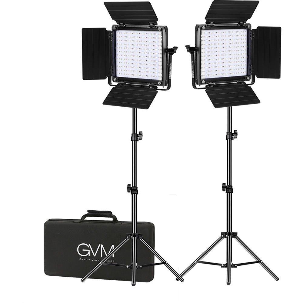 GVM 800D-RGB-II-2L Studio 2-Video Light Kit (2.1m)
