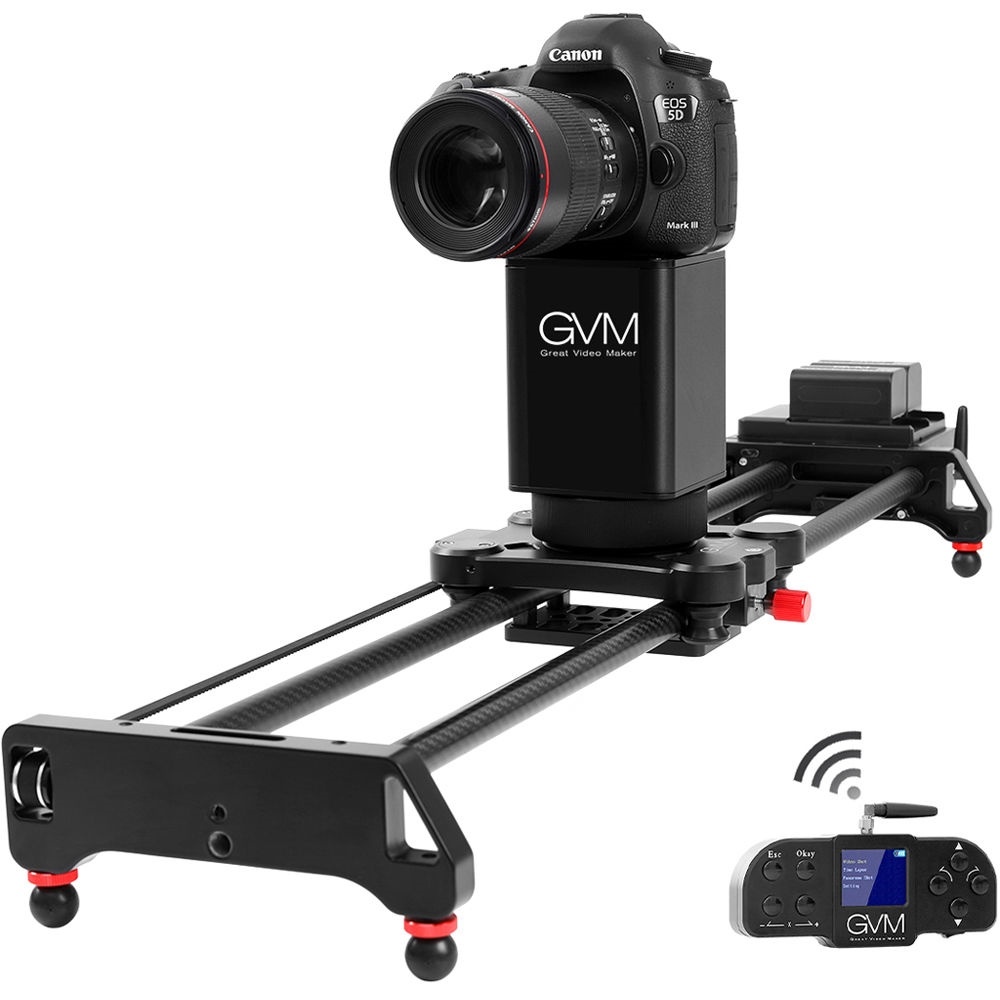 GVM 2D 2-Axis Wireless Carbon Fibre Motorised Slider with Bluetooth Remote (0.81m)
