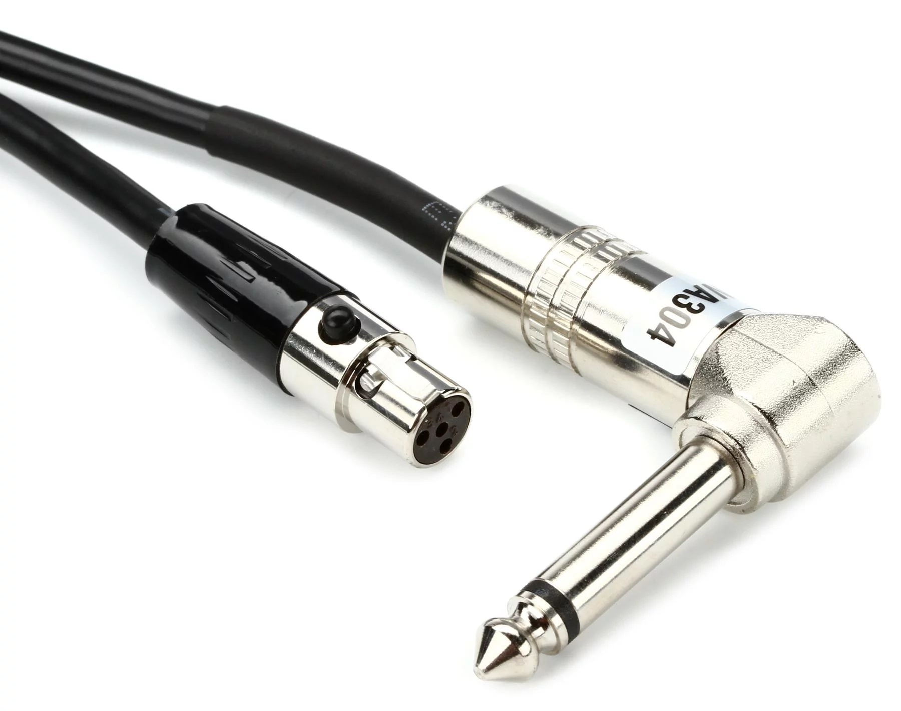 Shure WA304 right-angled 1/4" jack to 4-pin mini-connector Instrument cable