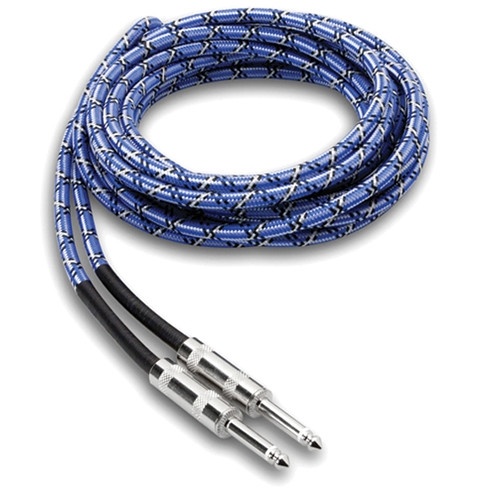 Hosa 3GT Cloth Guitar Cable (Blue/White/Black 5.5m)
