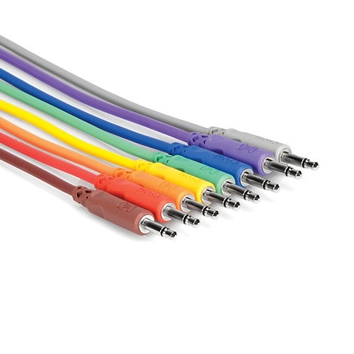 Hosa Set of 8 Unbalanced Patch Cables 3.5mm TS (30cm)