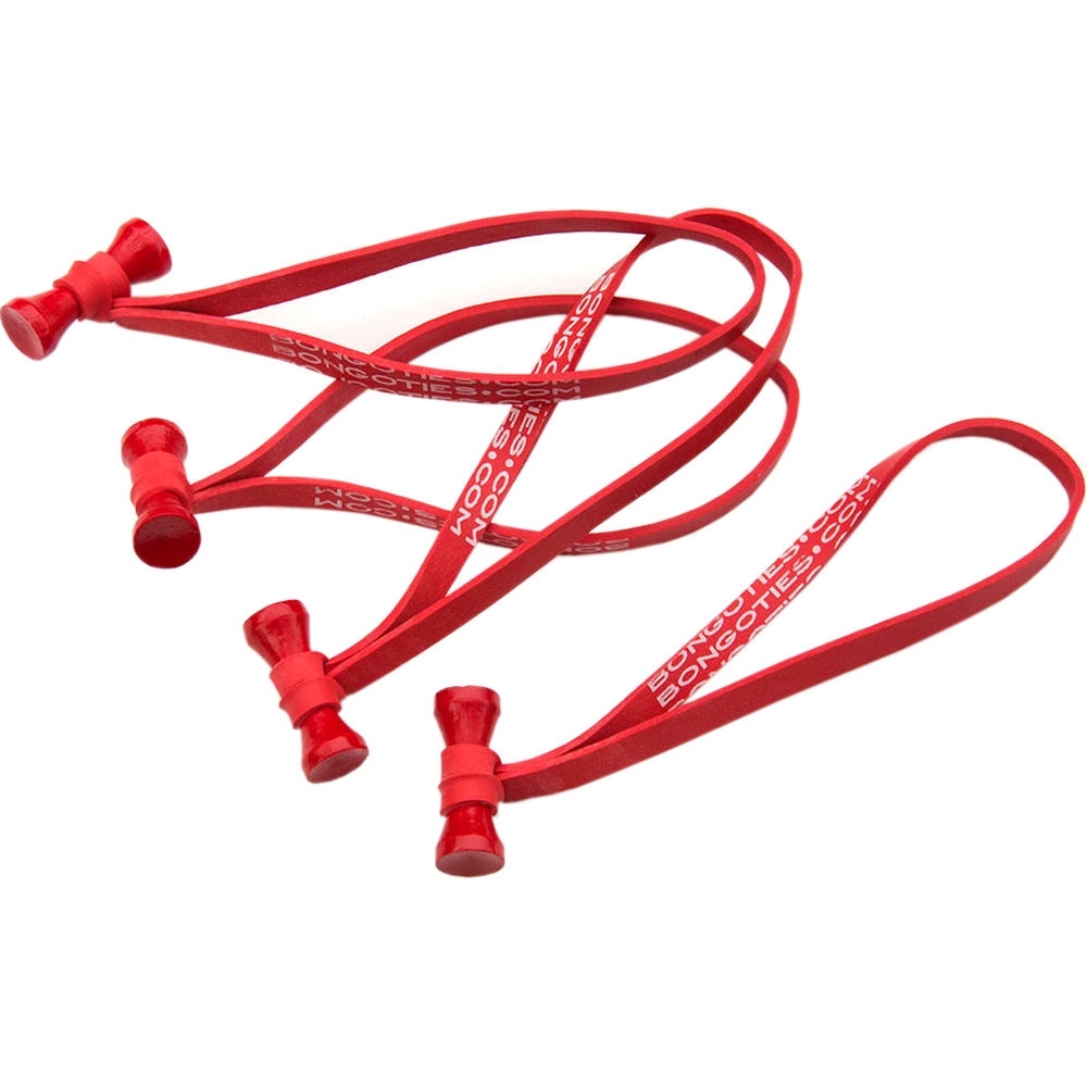 BongoTies Elastic Cable Ties (Red, 10 Pack, 12.7cm)