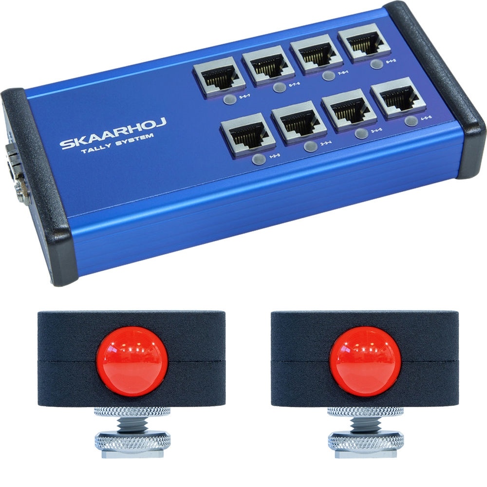 SKAARHOJ 8-Channel Tally Box System with Two Tally Lights