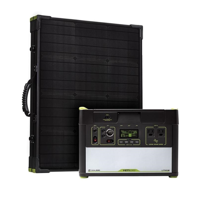 Goal Zero Yeti 1400 Li Power Station & Boulder 100 Briefcase Solar Panel Bundle