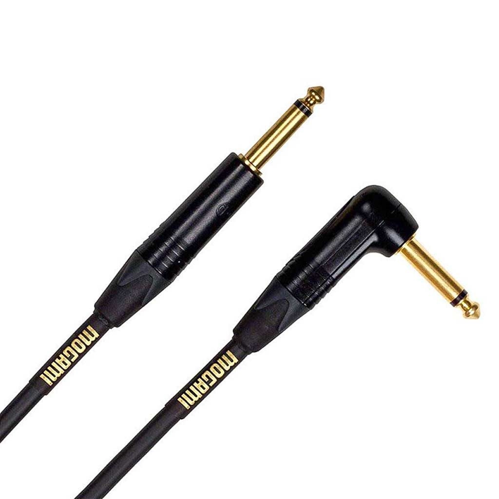 Mogami Gold Series Instrument Cable Right Angle to Straight (3.0m)
