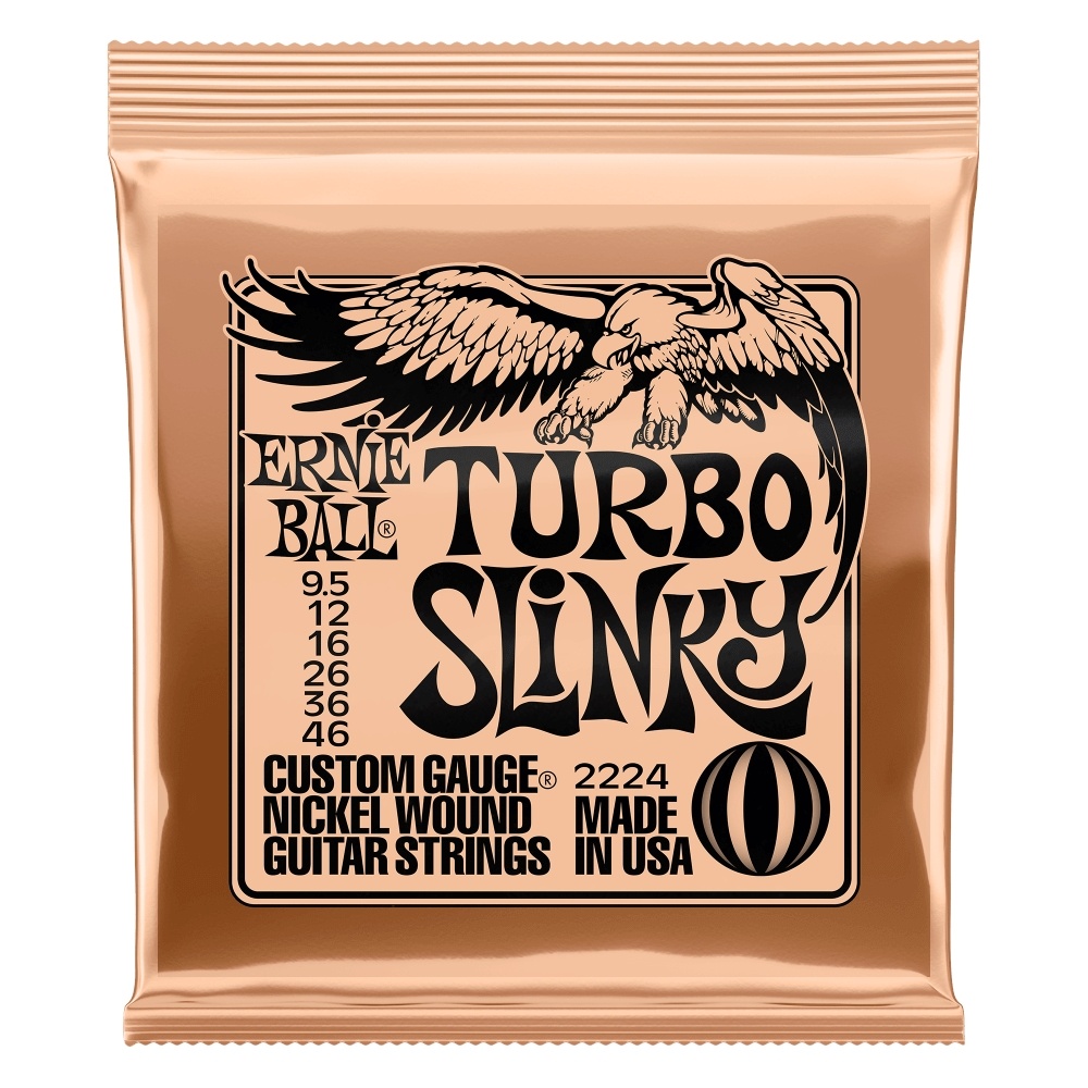 Ernie Ball Turbo Slinky Nickel Wound Electric Guitar Strings (9.5-46 Gauge)