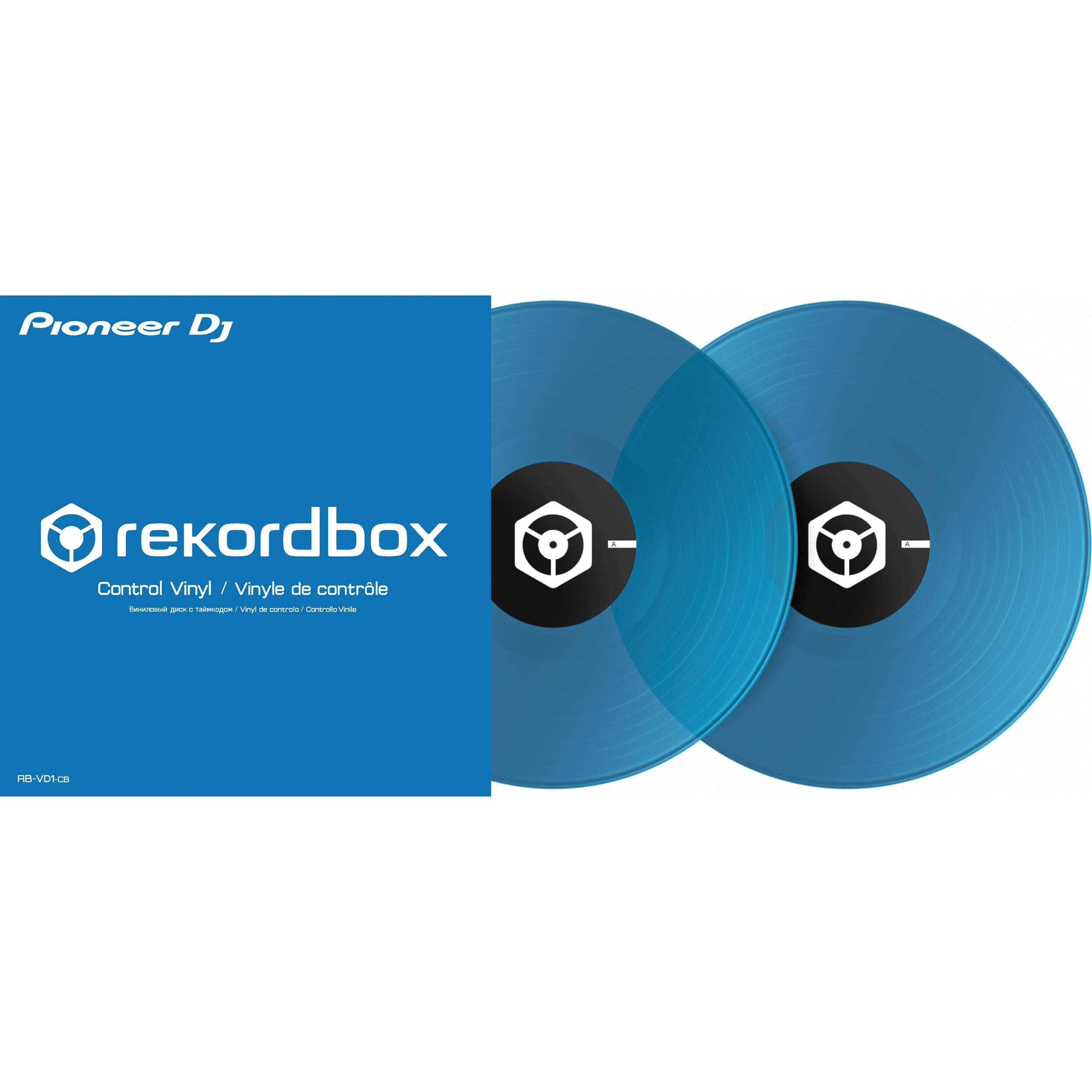 Pioneer DJ RB-VD1-CB Control Vinyl for rekordbox dj - Double Pack (Clear Blue)