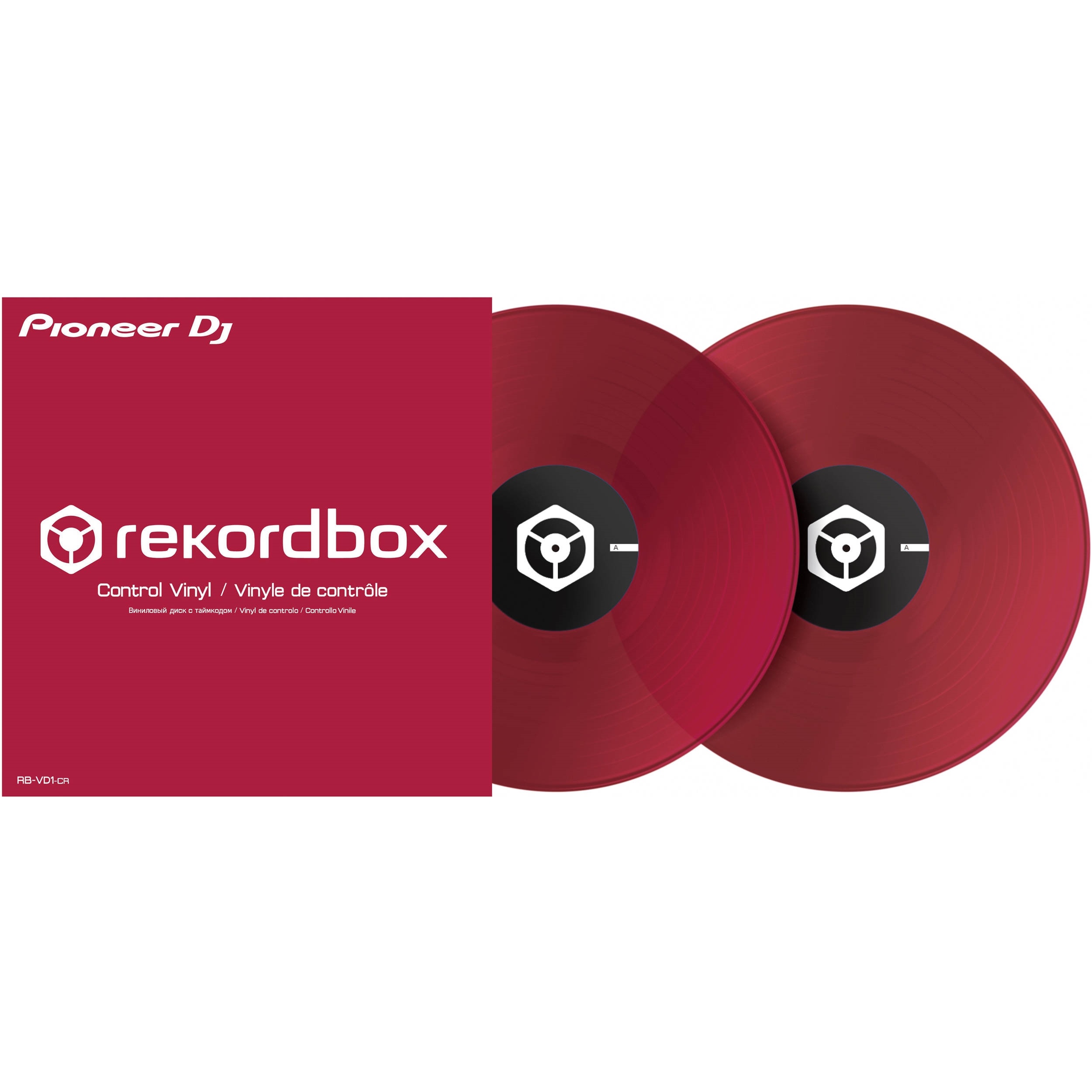 Pioneer DJ RB-VD1-CR Control Vinyl for rekordbox dj - Double Pack (Clear Red)