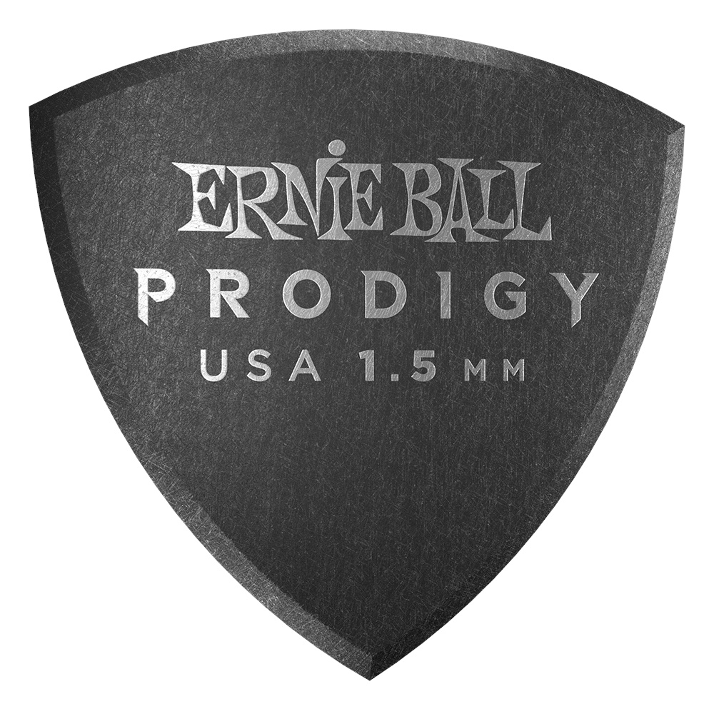 Ernie Ball Prodigy Guitar Pick Black Large Shield- 1.5mm (6-Pack)