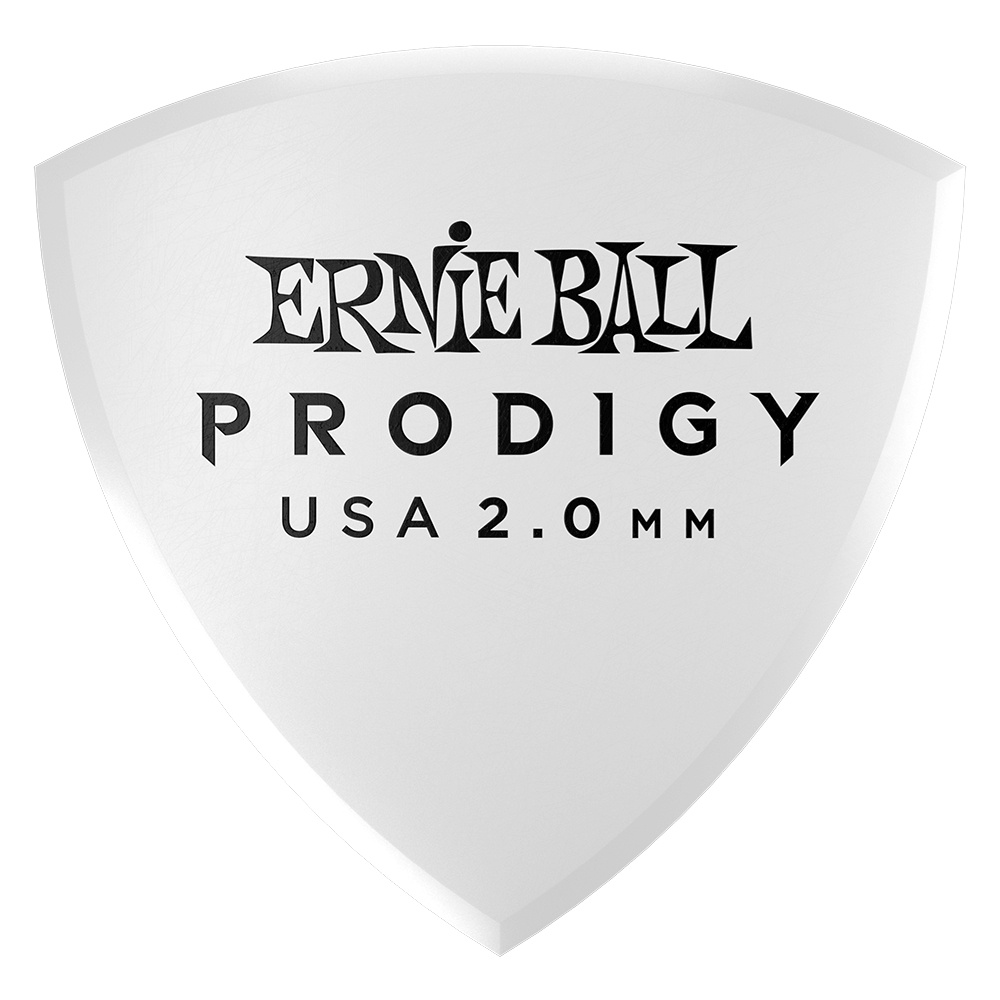 Ernie Ball Prodigy Guitar Pick White Large Shield - 2mm (6-Pack)