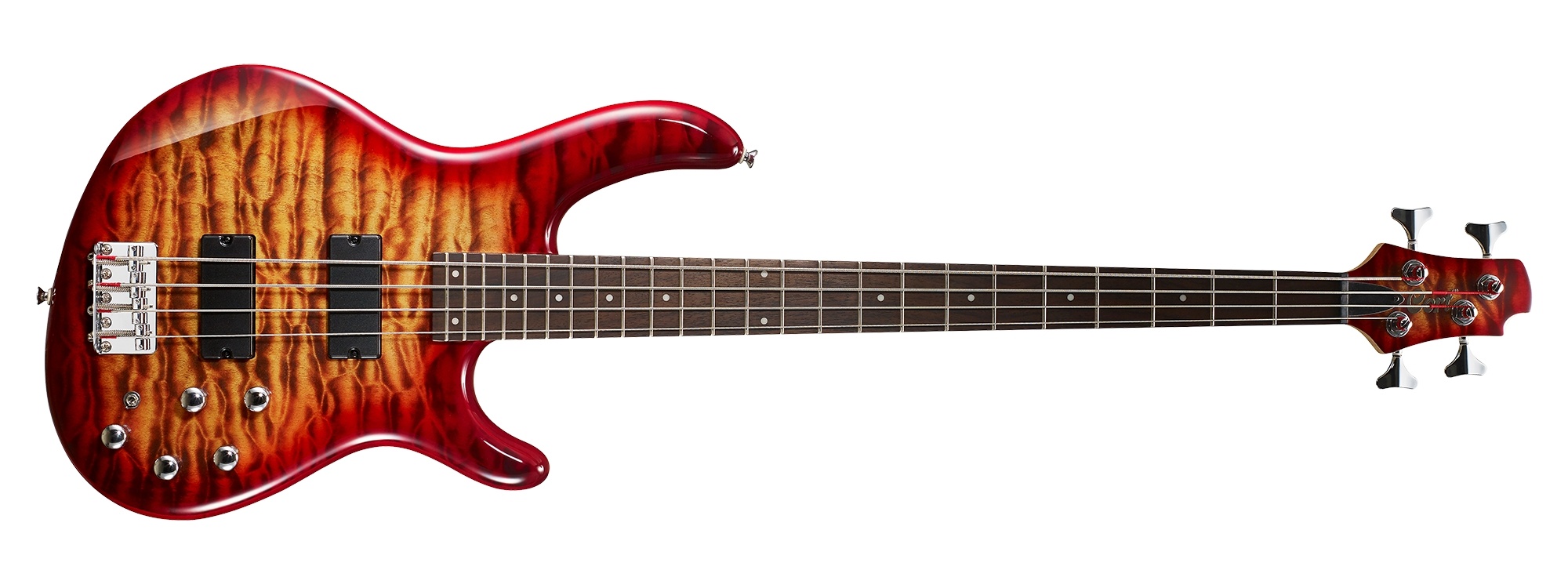 Cort Action DLX Plus Bass Guitar (Cherry Red Sunburst)