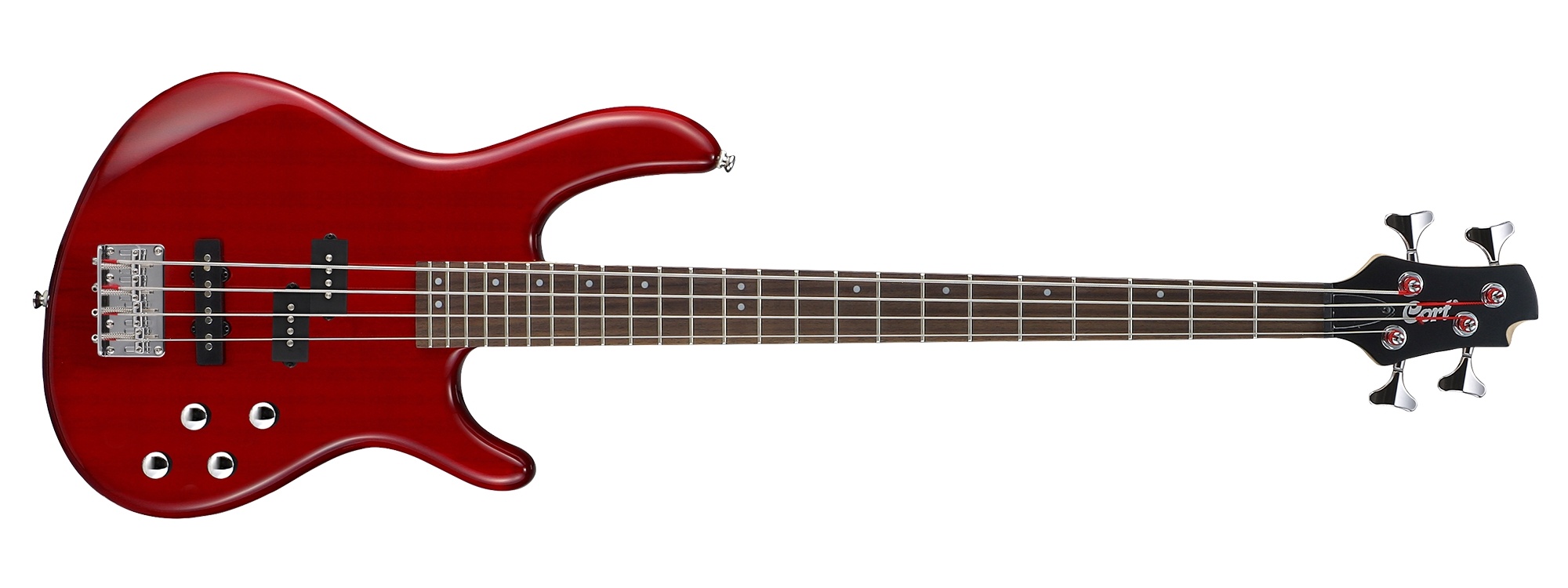 Cort Action Bass Plus Bass Guitar with Guitar Bag (Trans Red)
