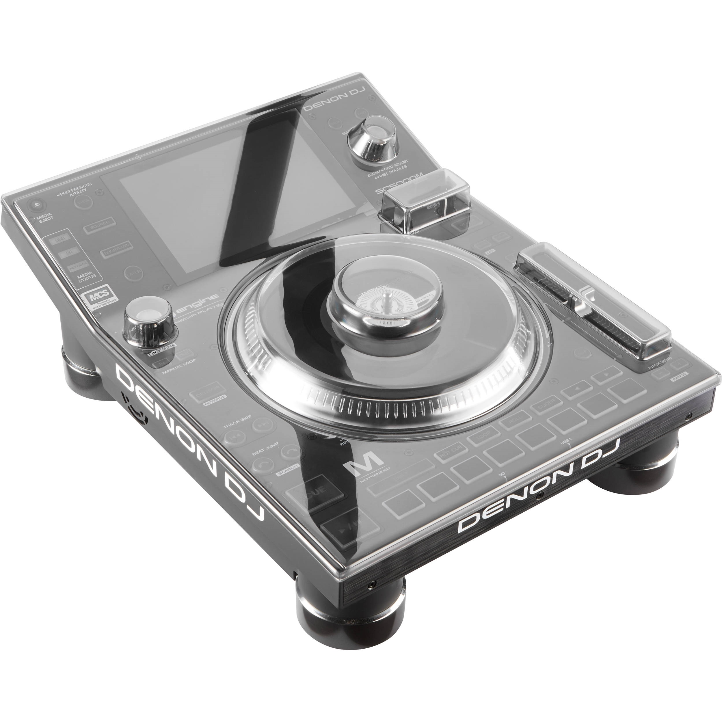 Decksaver Polycarbonate Cover for Denon SC5000M/SC5000 Prime Media Player (Smoked Clear)