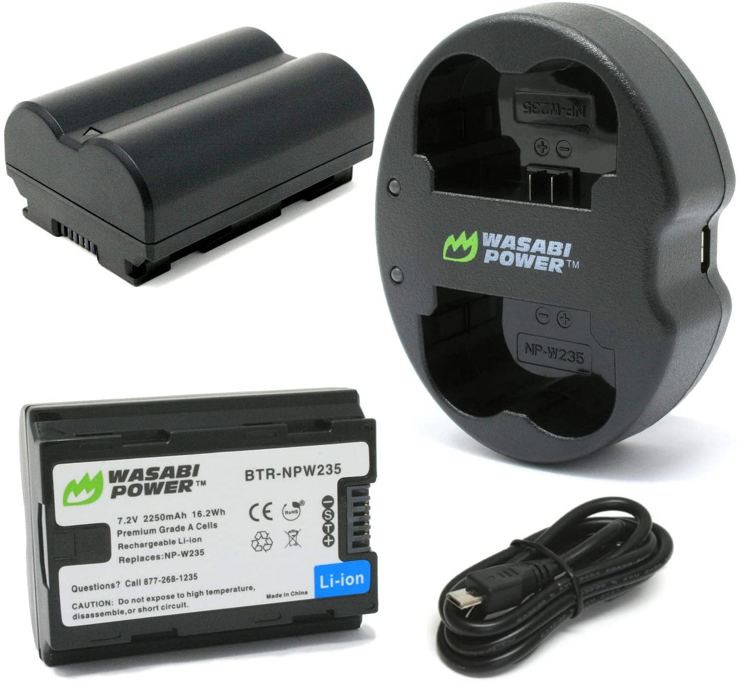Wasabi Power Battery (2-Pack) and Dual Charger for Fujifilm NP-W235 (X-T4, X-T5)