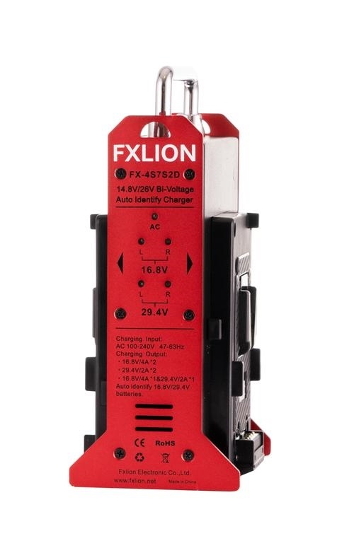 FXlion FX-4S7S2A Auto Identifying 14.8V/26V Dual-Voltage Gold-mount Battery Charger