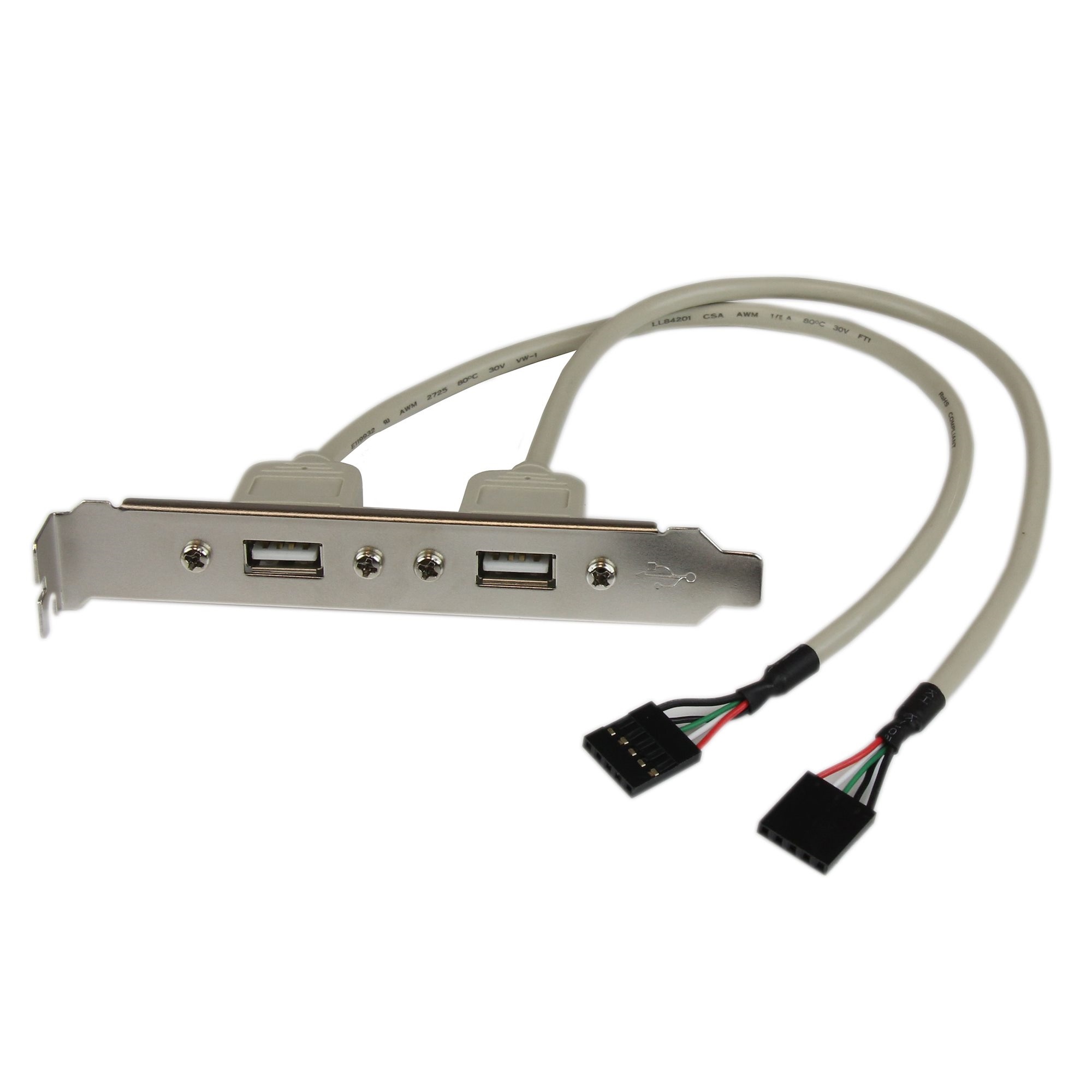 StarTech 2-Port USB A Female Slot Plate Adapter