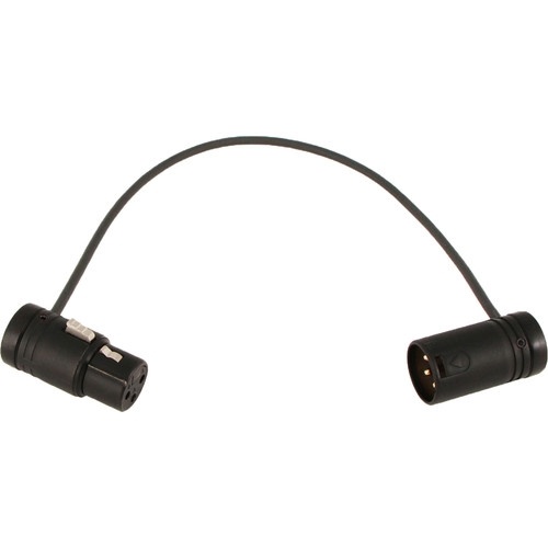 Cable Techniques Low-Profile, 3-Pin XLR Female to XLR Male Adjustable-Angle Cable (Black Caps, 10")