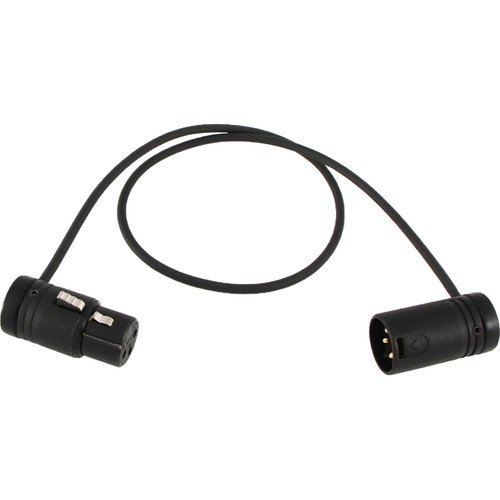 Cable Techniques Low-Profile, 3-Pin XLR Female to XLR Male Adjustable-Angle Cable (Black Caps, 24")