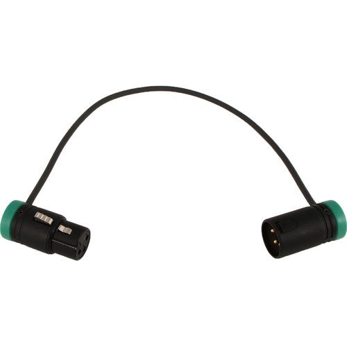 Cable Techniques Low-Profile, 3-Pin XLR Female to XLR Male Adjustable-Angle Cable (Green Caps, 10")