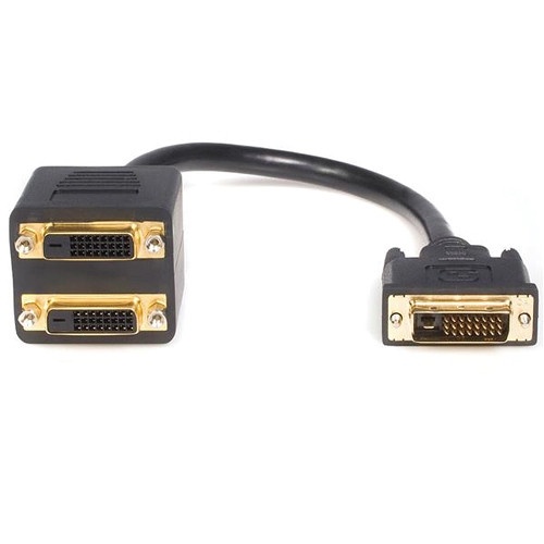 StarTech DVI-D Male to Dual DVI-D Female Video Splitter Cable (30.4cm, Black)