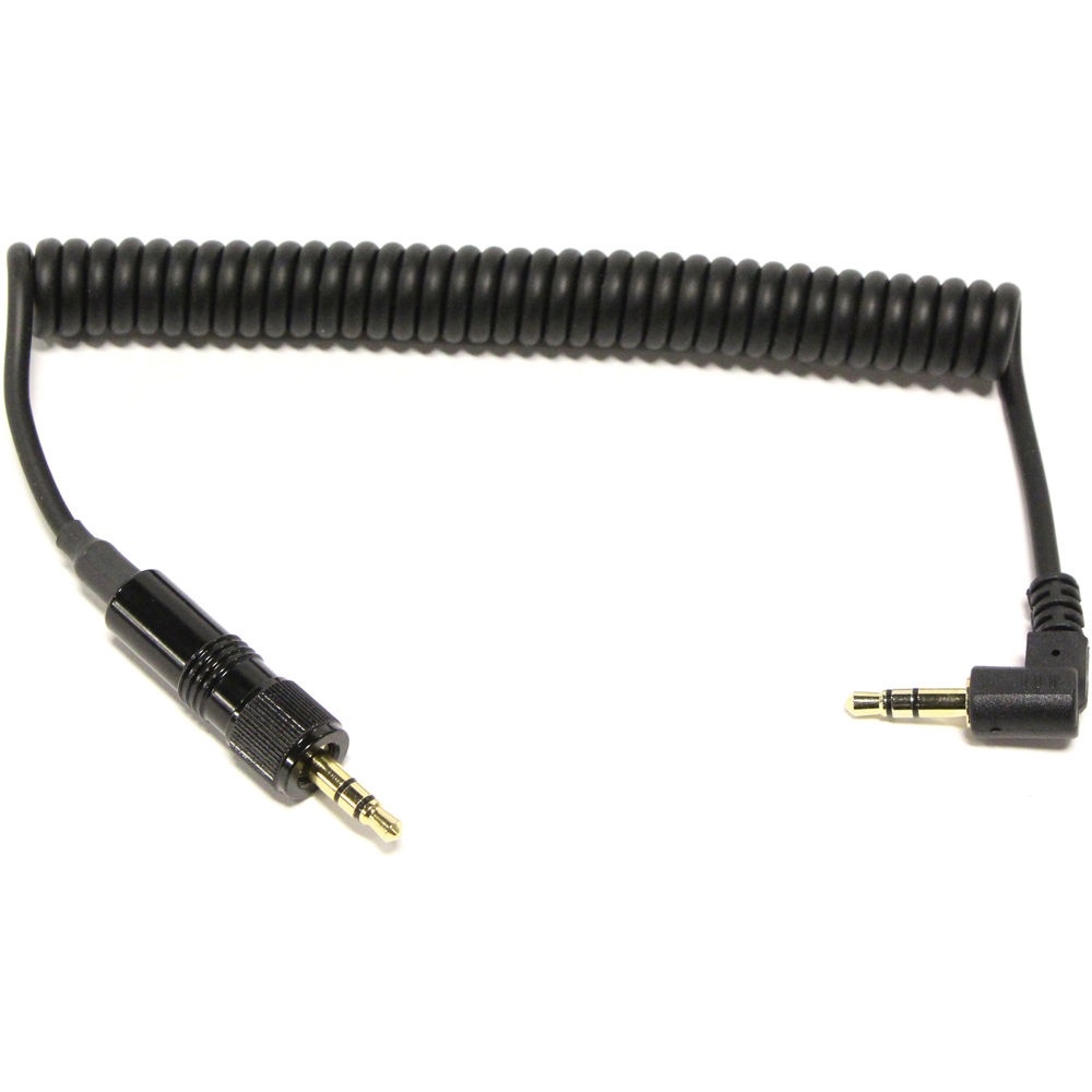 Cable Techniques 3.5mm TRS to 3.5mm TRS Right-Angle Coiled Unbalanced Cable (20.3cm, Black)