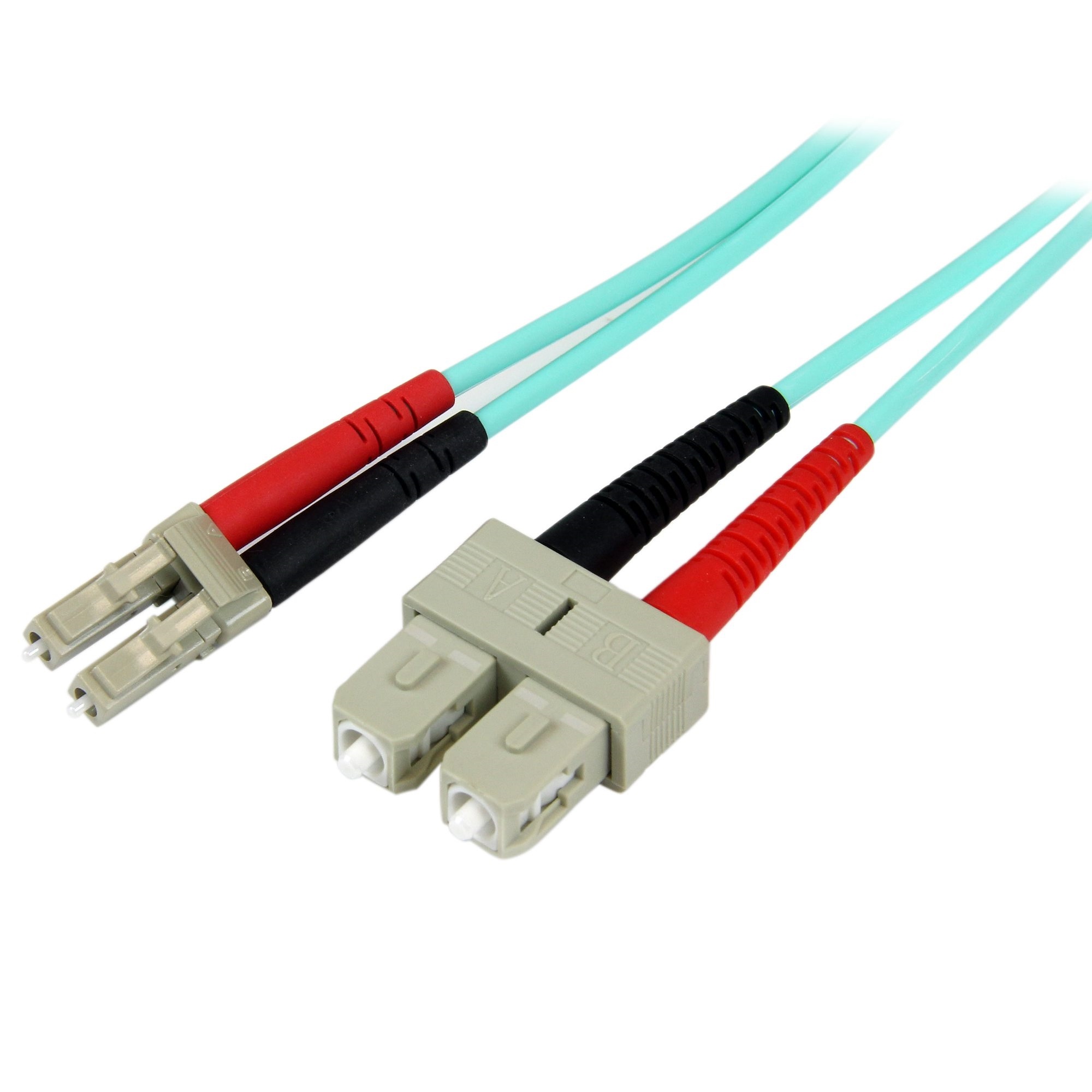 StarTech Fiber Optic Cable 10 Gb - Multimode Duplex 50/125 - LSZH - LC/SC (2m, Aqua)