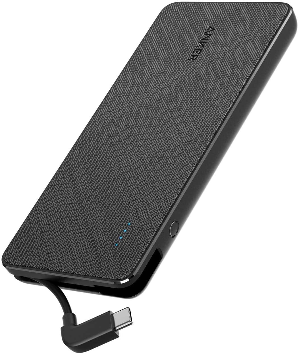 Anker PowerCore+ 10000 Portable Charger With Built-In USB-C Cable (Black)