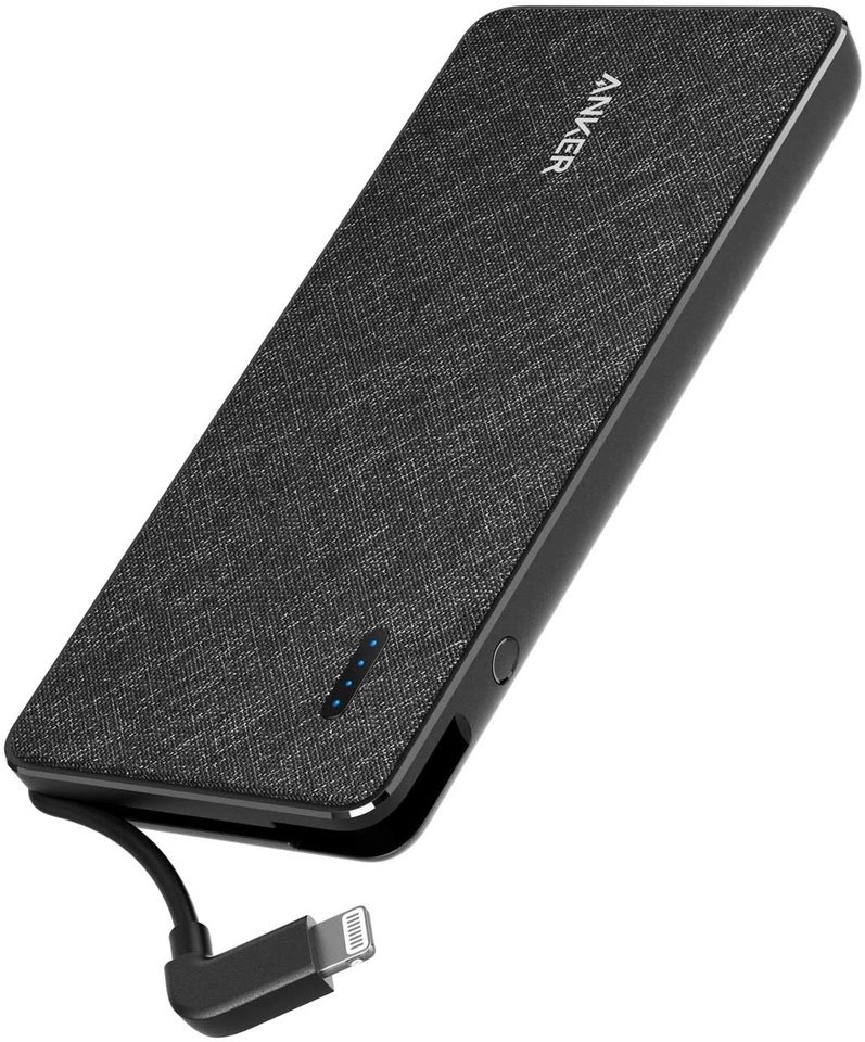 Anker PowerCore+ Metro 10000 Portable Charger With Built-In Lighting Connector (Black)