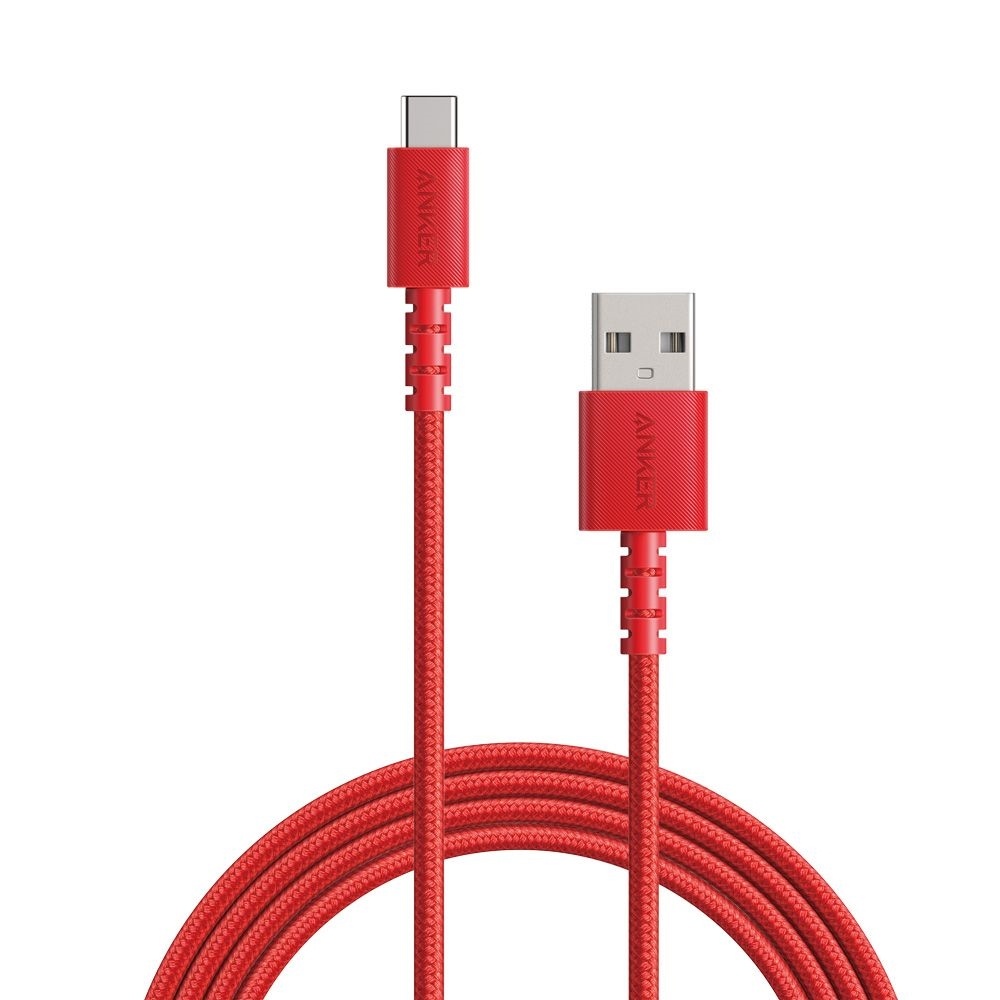 Anker PowerLine Select+ USB-A to USB-C Cable (Red, 1.8m, Pouch Included)
