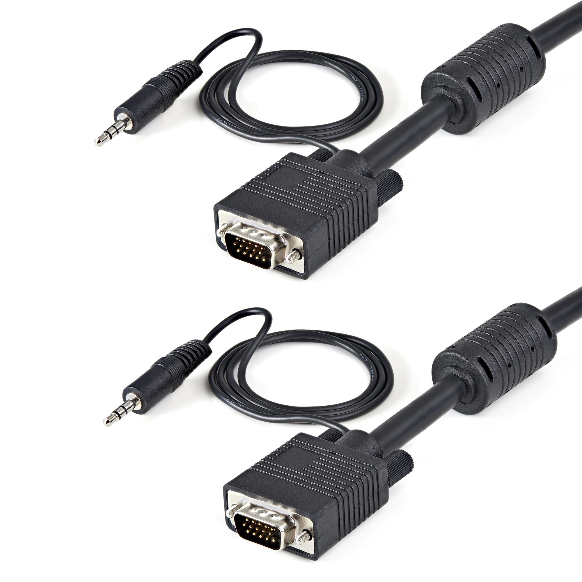Coax High Resolution Monitor VGA Video Cable with Audio HD15 M/M (2m)