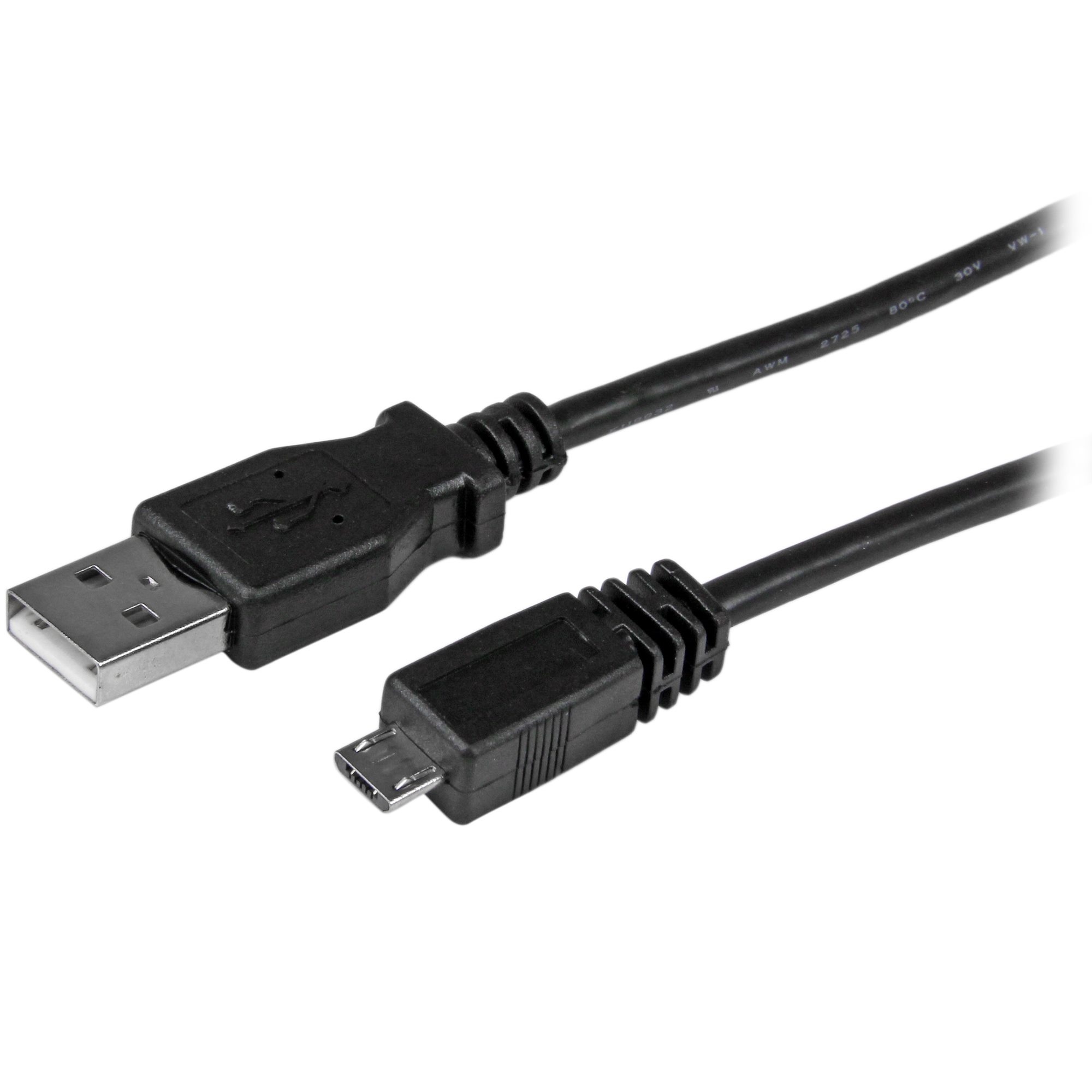 StarTech USB 2.0 Type-A to Micro-USB Cable (Black, 2m)
