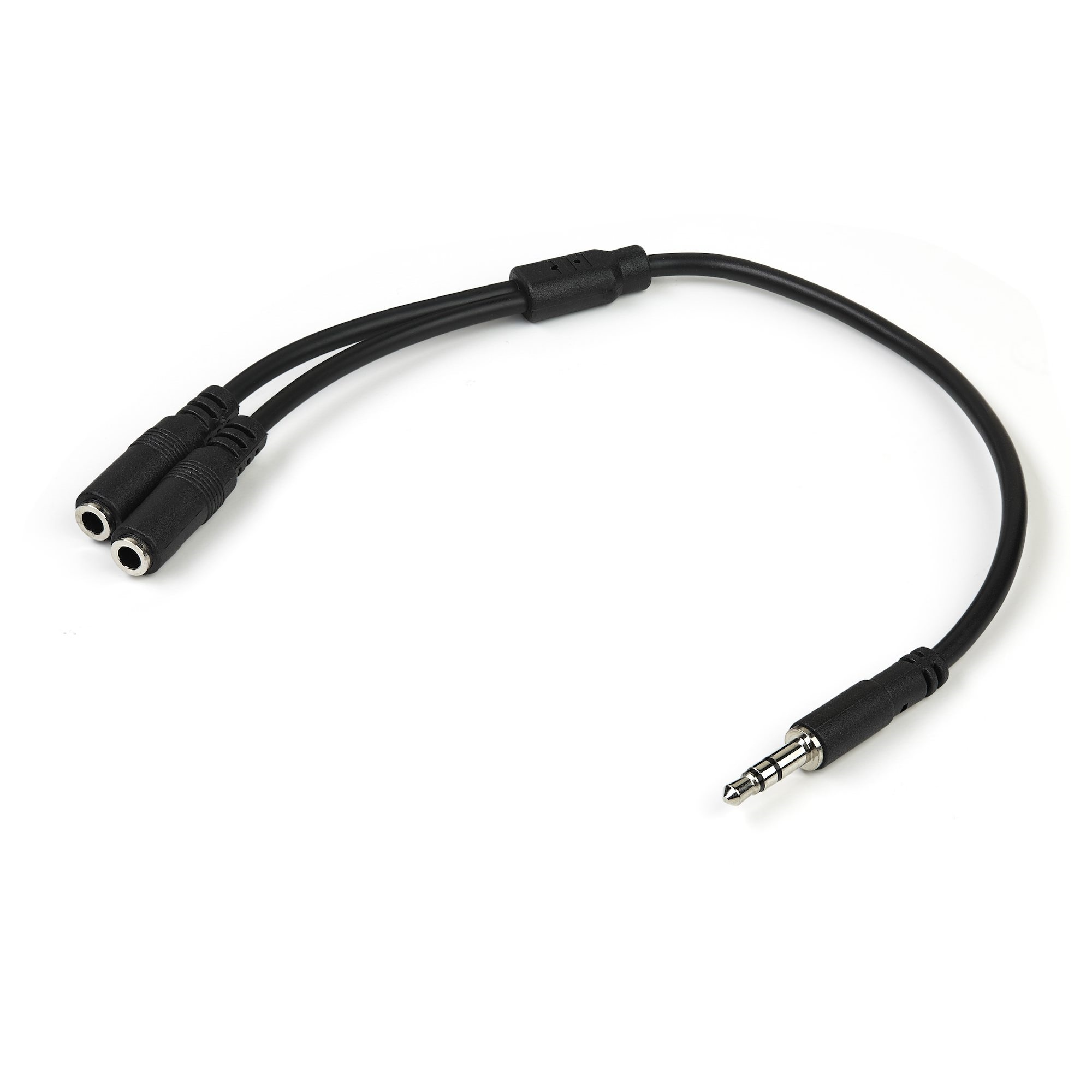 StarTech 3.5mm TRS Male to Dual 3.5mm TRS Female Stereo Splitter Cable (Black)