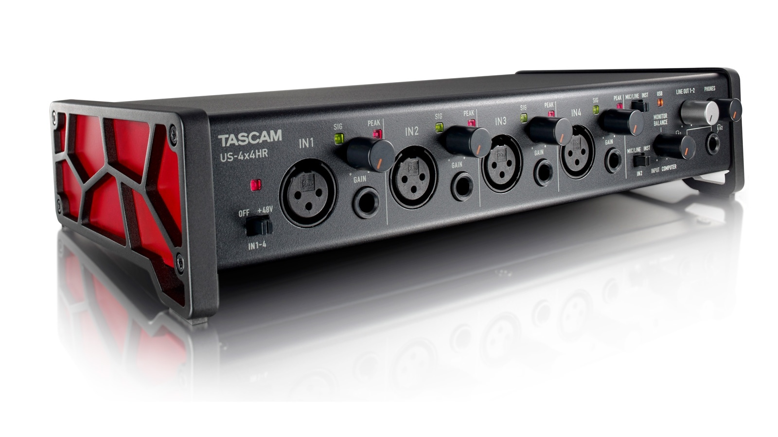 Tascam US-4X4HR 4In/4Out High-Resolution USB Audio/MIDI Interface