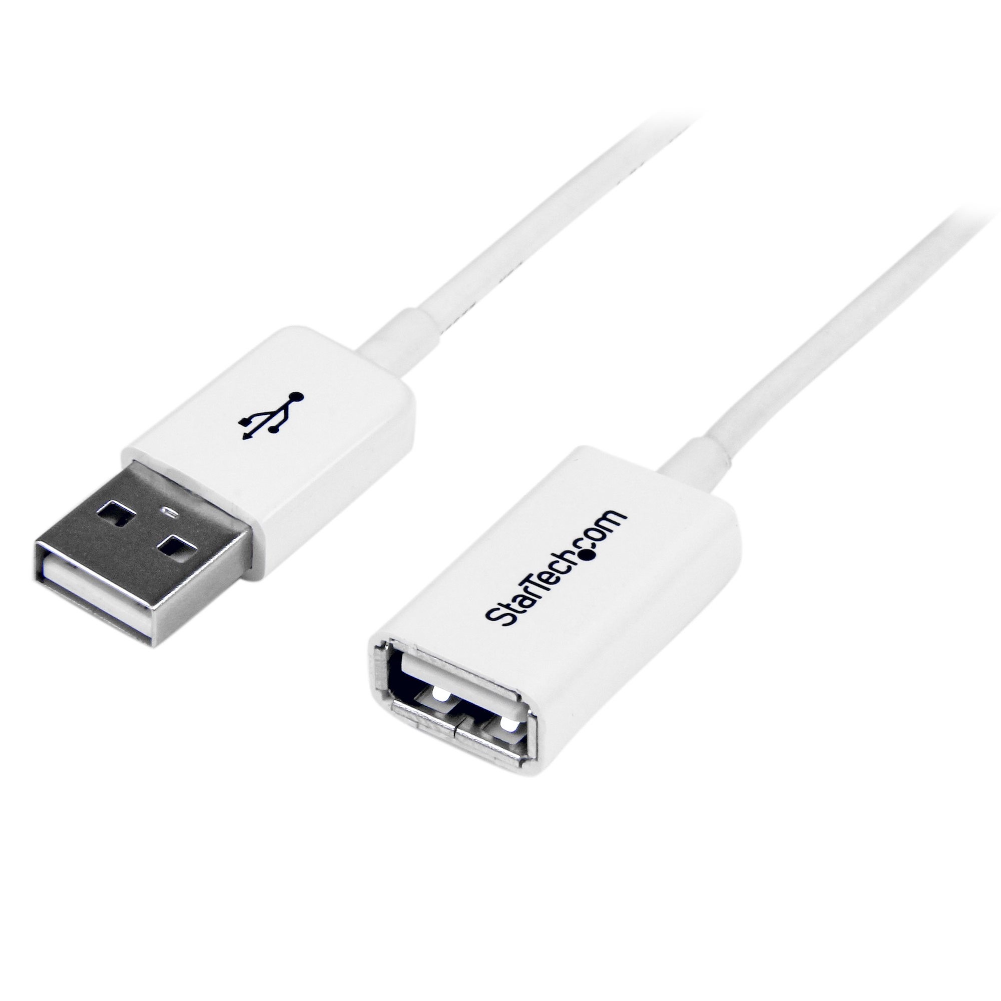 StarTech USB-A to USB-A M/F Extension Cable - USB 2.0 (White, 3m)