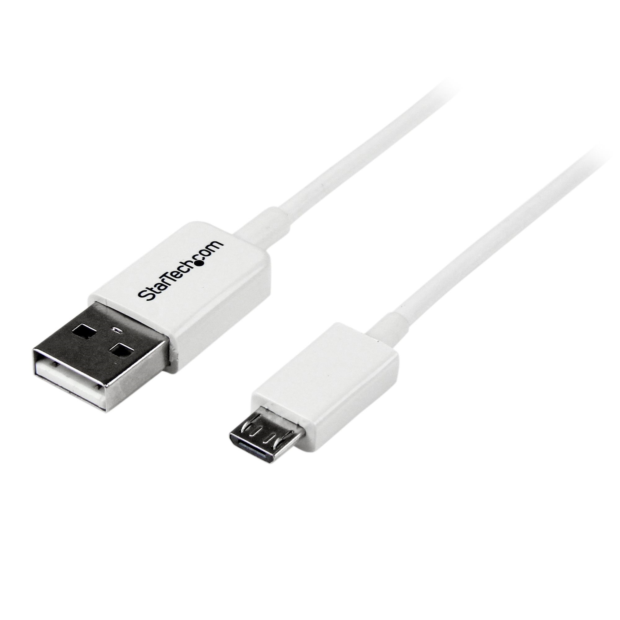 StarTech Micro USB Cable - A to Micro B (2m, White)