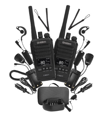 Uniden UH755-2DLX 5 Watt UHF CB Splash-Proof Handheld Radio (Deluxe Pack)