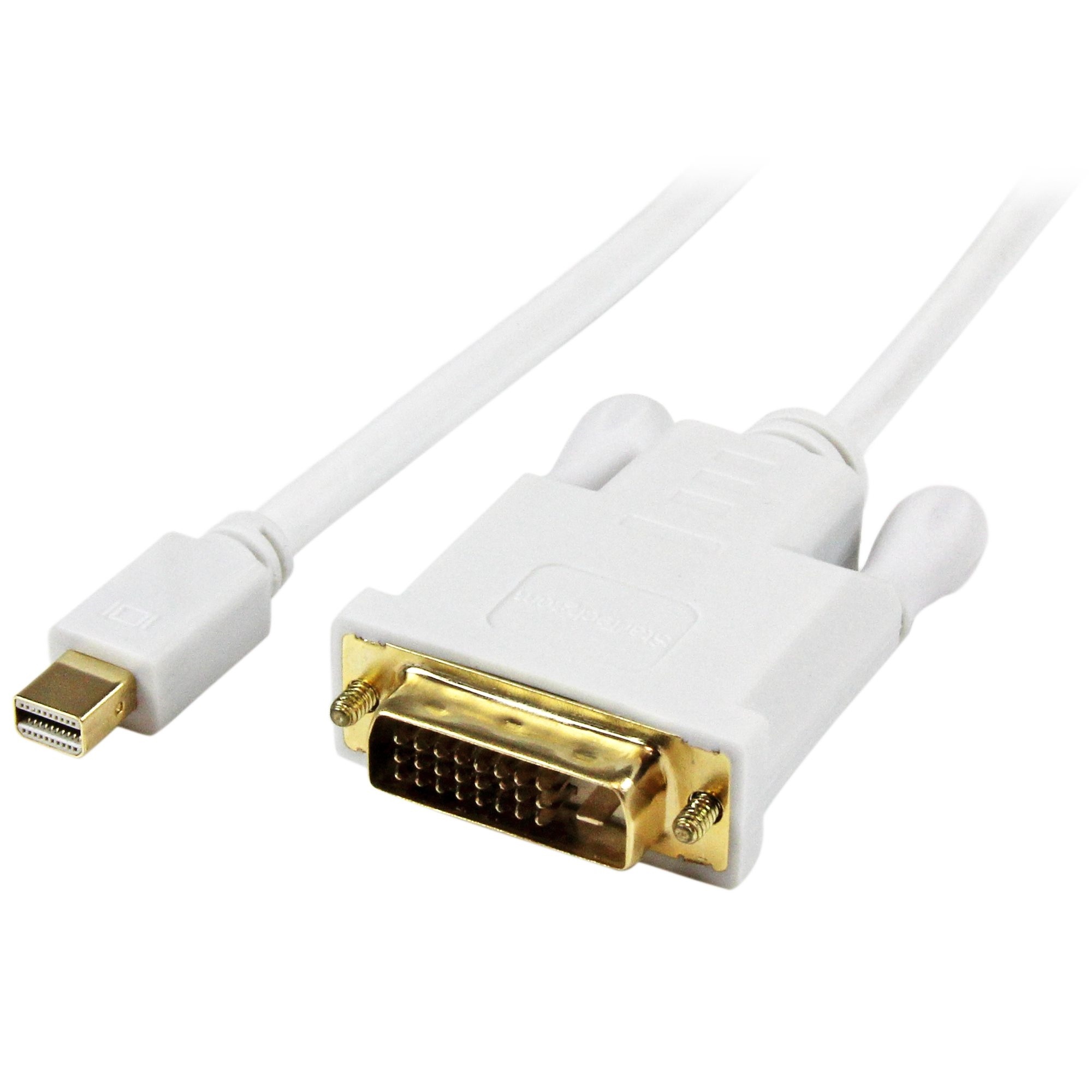 StarTech Mini DisplayPort to DVI Male Active Adapter Converter Cable (1.8m, White)
